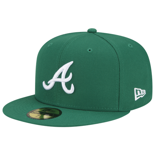 

New Era Mens New Era Braves Logo White 59Fifty Fitted Cap - Mens Kelly Green/Kelly Green Size 7