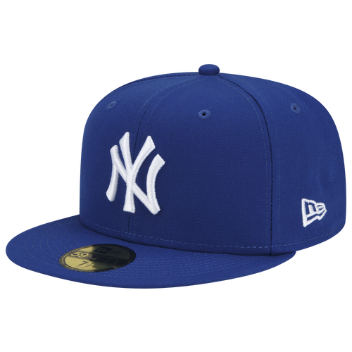 New Era Mens New York Yankees Yankees Logo White 59fifty Fitted Cap In Royalroyal Modesens 5170