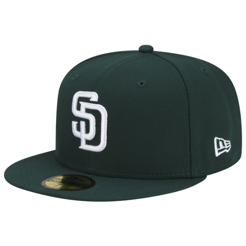 

New Era Mens New Era Padres Logo White 59Fifty Fitted Cap - Mens Green/Green Size 8
