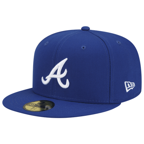 

New Era Mens Atlanta Braves New Era Braves Logo White 59Fifty Fitted Cap - Mens Royal/Royal Size 8