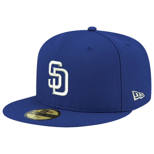 

New Era Mens New Era Padres Logo White 59Fifty Fitted Cap - Mens Royal/Royal Size 8