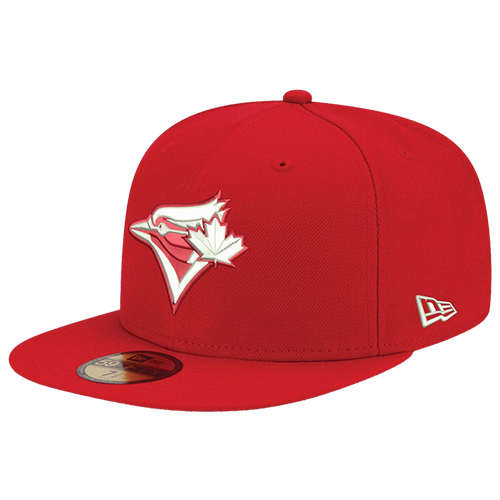 

New Era Mens Toronto Blue Jays New Era Blue Jays Logo White 59Fifty Fitted Cap - Mens Red/Red Size 8