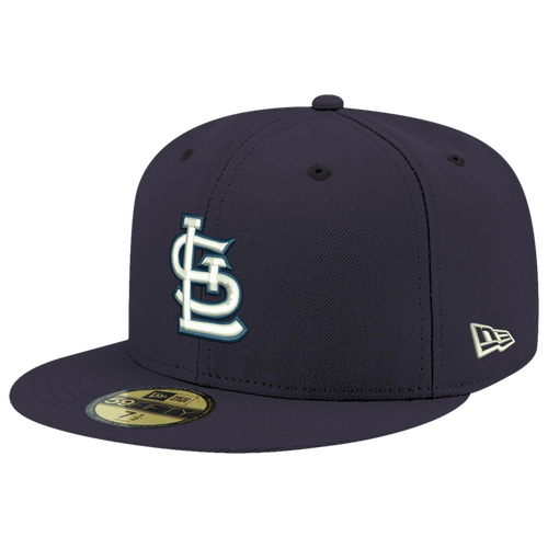 Shop New Era Mens St. Louis Cardinals  Cardinals Logo White 59fifty Fitted Cap In Navy/navy