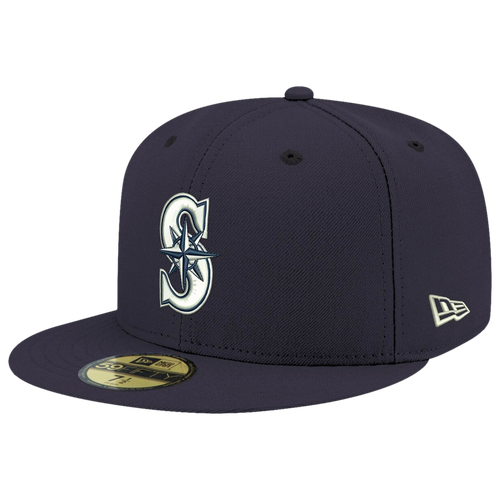 

New Era Mens New Era Mariners Logo White 59Fifty Fitted Cap - Mens Navy/Navy Size 8