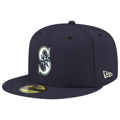 

New Era Mens Seattle Mariners New Era Mariners Logo White 59Fifty Fitted Cap - Mens Navy/Navy Size 8