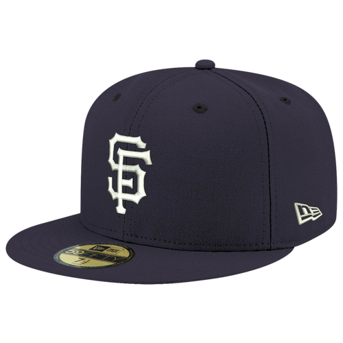 

New Era Mens New Era Giants Logo White 59Fifty Fitted Cap - Mens Navy/Navy Size 8