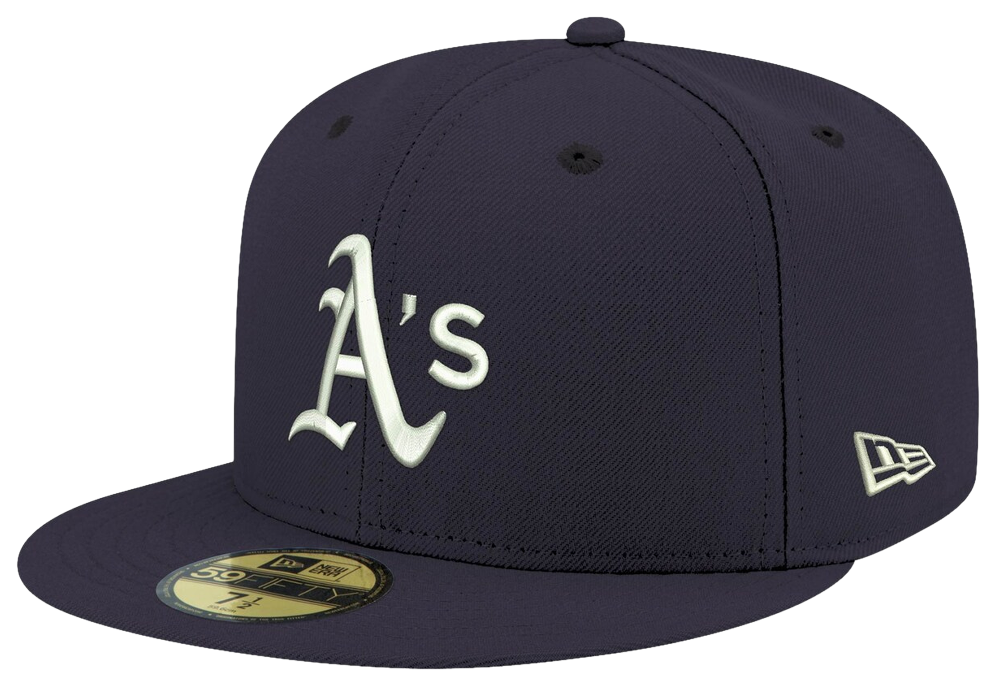 New Era A's Logo White 59Fifty Fitted Cap