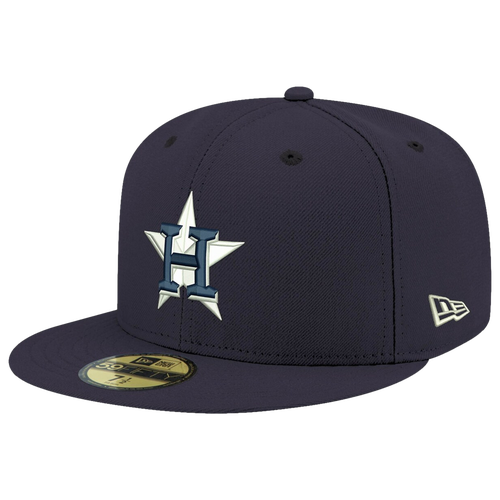 

New Era Mens Houston Astros New Era Astros Logo White 59Fifty Fitted Cap - Mens Navy/Navy Size 8