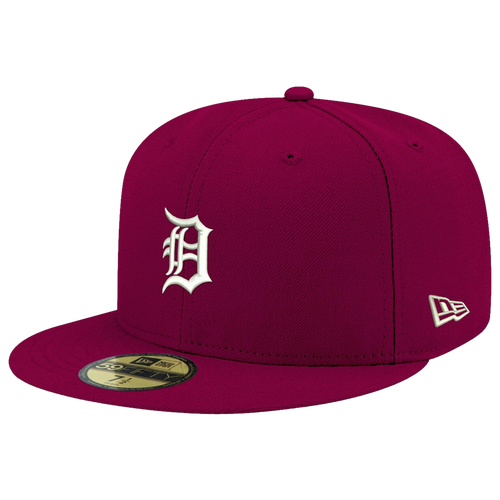 Shop New Era Mens Detroit Tigers  Tigers Logo White 59fifty Fitted Cap In Cardinal/cardinal