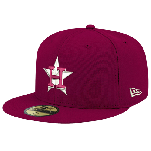

New Era Mens Houston Astros New Era Astros Logo White 59Fifty Fitted Cap - Mens Cardinal/Cardinal Size 8