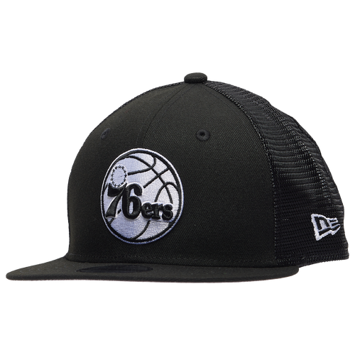 

New Era Mens Philadelphia 76ers New Era 76ers Trucker Snapback - Mens Black/White Size One Size