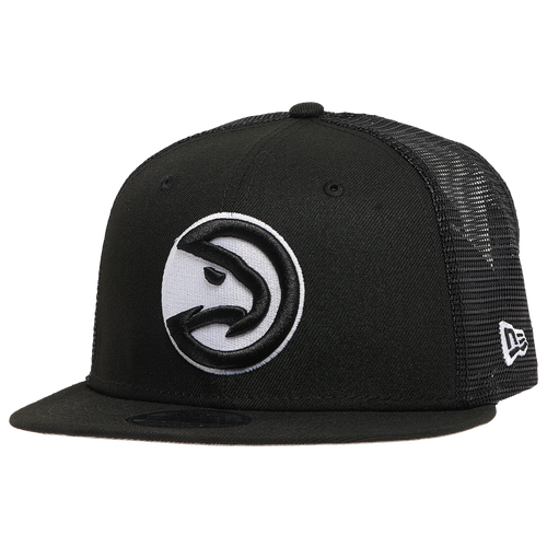 

New Era Mens Atlanta Hawks New Era Hawks Trucker Snapback - Mens Black/White Size One Size