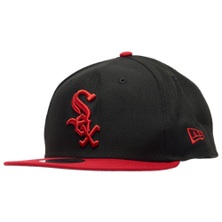 Men's - New Era White Sox 2T Snap - Black/Red
