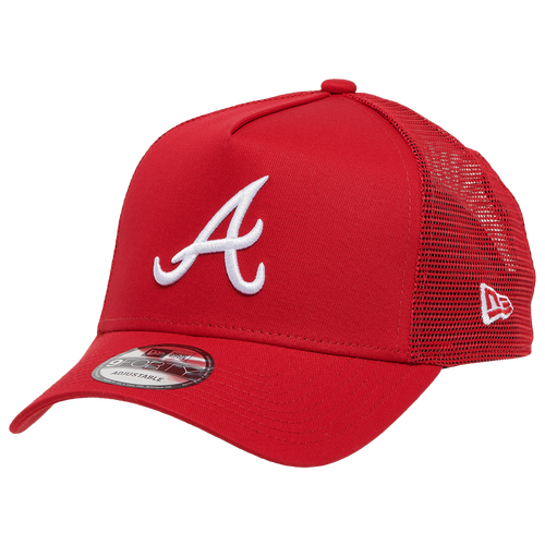 New Era Mens Atlanta Braves  Braves Trucker Cap In Red/white