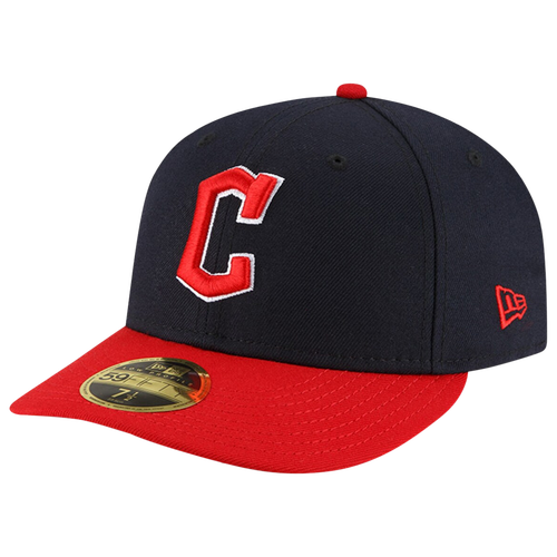 Shop New Era Mens Cleveland Indians  Guardians 59fifty Authentic Collection Cap In Navy/red