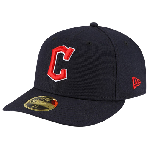 Shop New Era Mens Cleveland Indians  Guardians 59fifty Authentic Collection Cap In Navy/navy