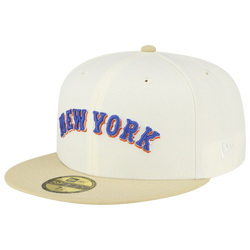 Men's - New Era Mets 5950 Chrome Fitted Cap - White/Gold