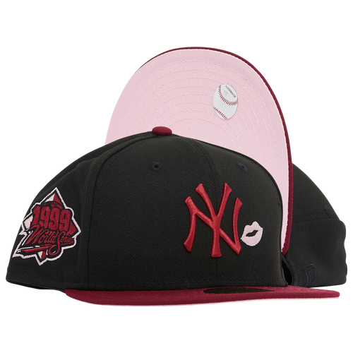 

New Era Mens New York Yankees New Era Yankees 2T Lips UV Side Patch Fit Cap - Mens Black/Red/Pink Size 7
