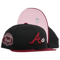 Men's - New Era Braves 2T Lips UV Side Patch Fit Cap - Black/Red/Pink