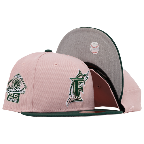 

New Era Mens Miami Marlins New Era Marlins 2T Side Patch Fitted Cap - Mens Blush/Green Size 7