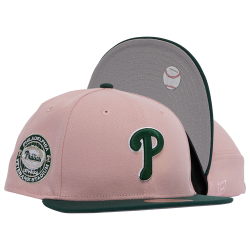 

New Era Mens Philadelphia Phillies New Era Phillies 2-Toned Side Patch Fitted Cap - Mens Green/Blush Size 7
