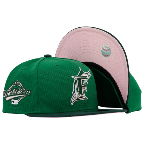 

New Era Mens Miami Marlins New Era Marlins 2T Side Patch Fitted Cap - Mens Mean Green/Green Size 7