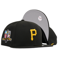 Men's - New Era Pirates Roberto Clemente 21 Crest SP Fitted Cap - Black/Yellow