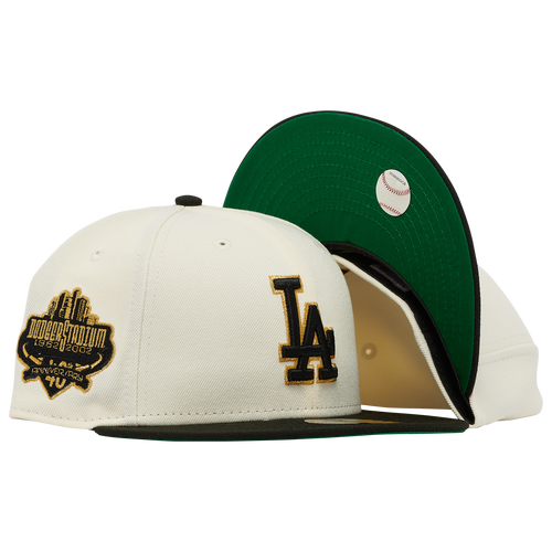 

New Era Mens Los Angeles Dodgers New Era Dodgers Chrome Fitted Cap - Mens White/Black/Gold Size 7