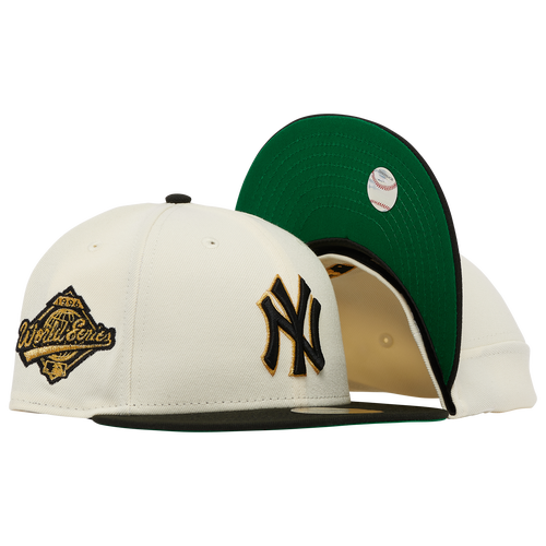 

New Era Mens New York Yankees New Era Yankees Chrome Fitted Cap - Mens White/Black/Gold Size 7