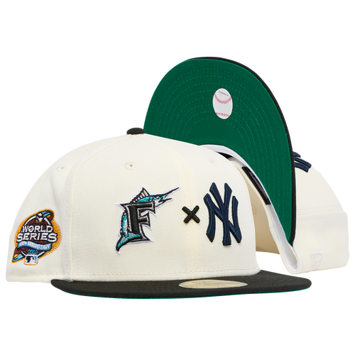 

New Era Mens Miami Marlins New Era Marlins x Yankees 2T Fit Cap - Mens White/Navy Size 7