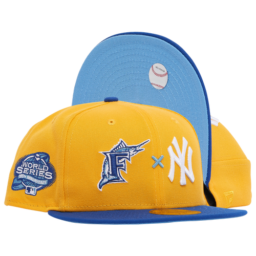 

New Era Mens New Era Marlins x Yankees 2T Fit Cap - Mens Yellow/Navy Size 7