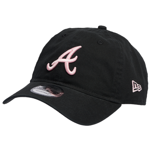 

New Era Mens Atlanta Braves New Era Braves 920 Adjustable Cap - Mens Black/Pink Size One Size