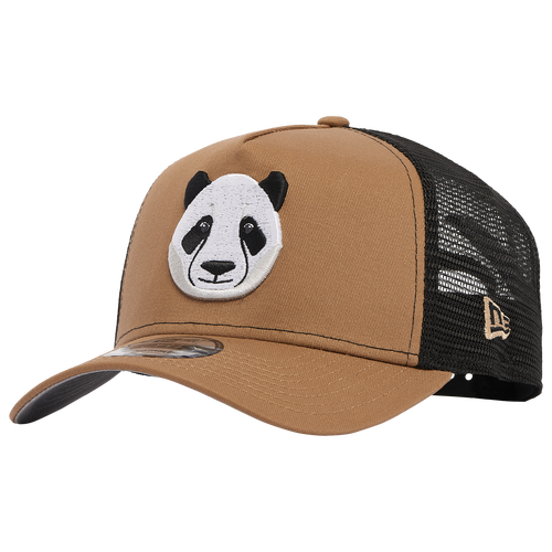 

New Era Mens New Era A Frame Panda Emoji Trucker Cap - Mens Khaki/White Size One Size