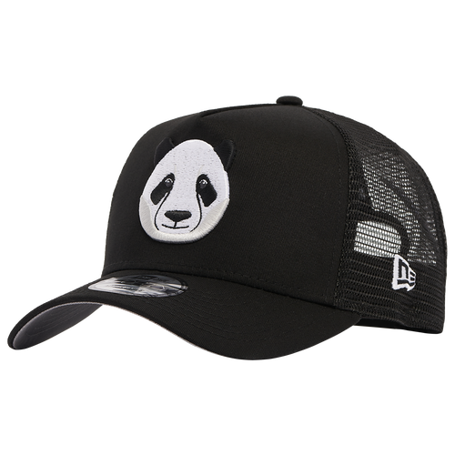 

New Era Mens New Era A Frame Panda Emoji Trucker Cap - Mens Black/White Size One Size