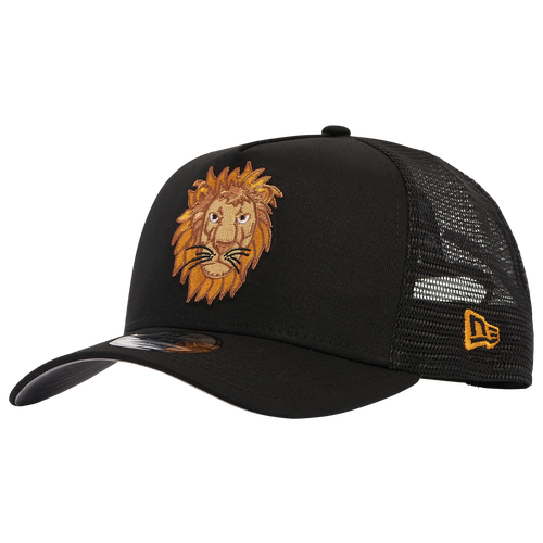 New Era Mens  A Frame Lion Head Emoji Trucker Cap In Black/white