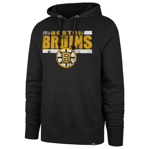 47 Brand Mens Boston Bruins Bruins Black Line Headline Hoodie - - Jet Black