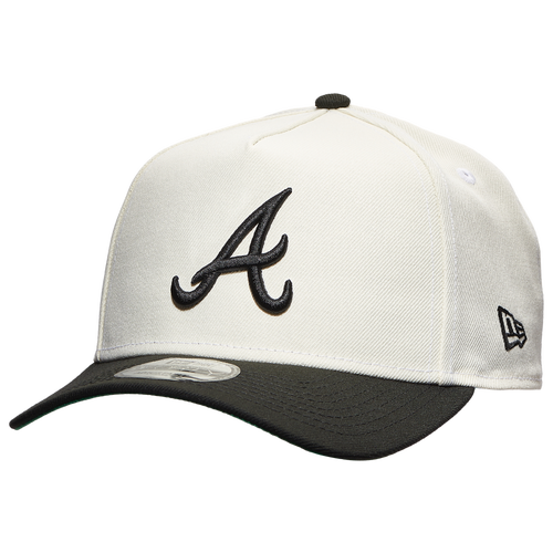 

New Era Mens Atlanta Braves New Era Braves A Frame 2T Adjustable Cap - Mens White/Black Size One Size