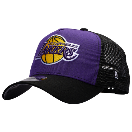 Shop New Era Los Angeles Lakers  Lakers 9forty A-frame Trucker In Purple/black