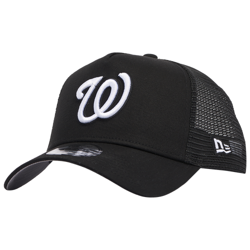 

New Era Mens Washington Nationals New Era Nationals A Frame Trucker Cap - Mens Black/White Size One Size