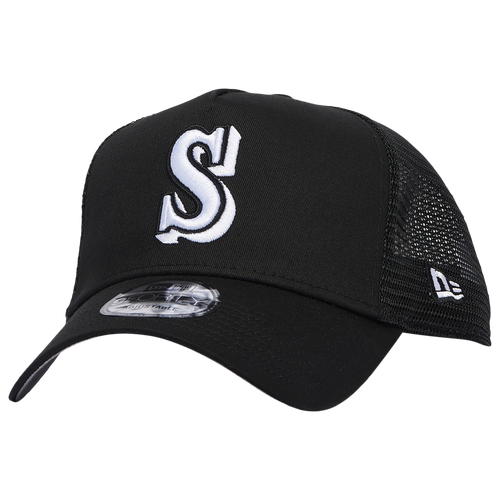 

New Era Mens Seattle Mariners New Era Mariners A Frame Trucker Cap - Mens White/Black Size One Size