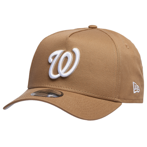 

New Era Mens Washington Nationals New Era Nationals A Frame Adjustable Cap - Mens Khaki/White Size One Size