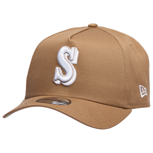 

New Era Mens Seattle Mariners New Era Mariners A Frame Adjustable Cap - Mens Khaki/White Size One Size