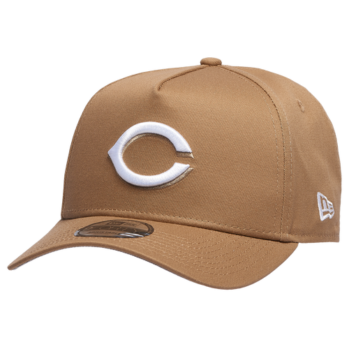 

New Era Mens Cincinnati Reds New Era Reds A Frame Adjustable Cap - Mens Khaki/White Size One Size