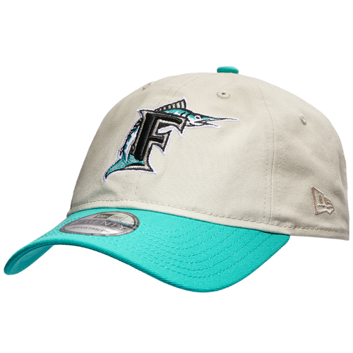 ADULT - New Era Marlins 9Twenty Adjustable Stone Cap - Gray/Teal