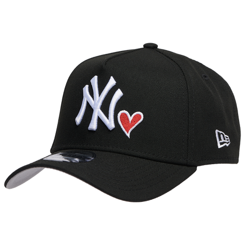 

New Era Mens New Era Yankees A Frame Heart Adjustable Cap - Mens Black/White/Red Size One Size