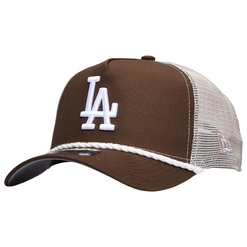 

New Era Mens Los Angeles Dodgers New Era LA Dodgers 9FORTY A-Frame Trucker Rope Cap - Mens White/Brown Size One Size