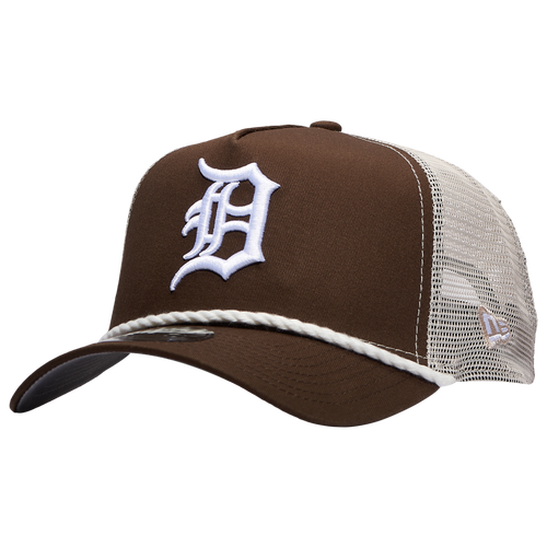 

New Era Mens Detroit Tigers New Era Detroit Tigers 9FORTY A-Frame Trucker Rope Cap - Mens Brown/White Size One Size