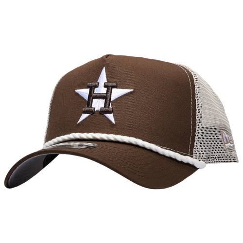 

New Era Mens Houston Astros New Era Houston Astros 9FORTY A-Frame Trucker Rope Cap - Mens Brown/White Size One Size