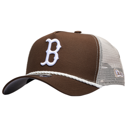 

New Era Mens Boston Red Sox New Era Boston Red Sox 9FORTY A-Frame Trucker Rope Cap - Mens Brown/White Size One Size