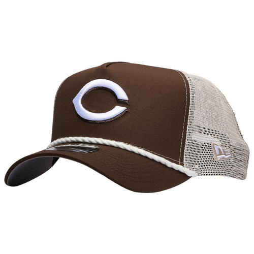 

New Era Mens Cincinnati Reds New Era Cincinnati Reds 9FORTY A-Frame Trucker Rope Cap - Mens Brown/White Size One Size